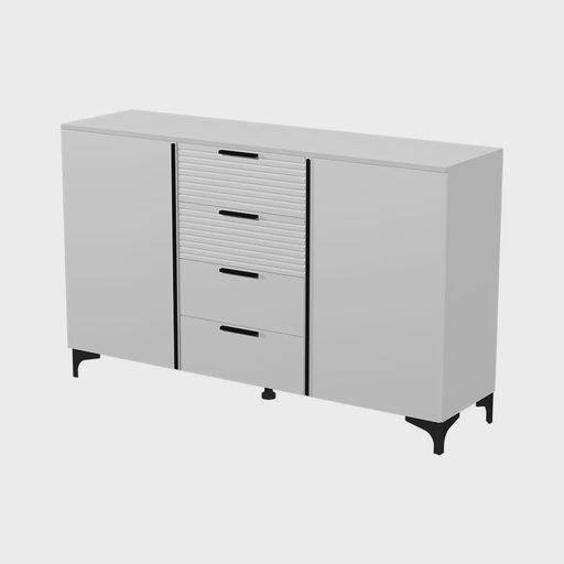 Комод «Брента», белый, 4 ящика, 2 дверцы